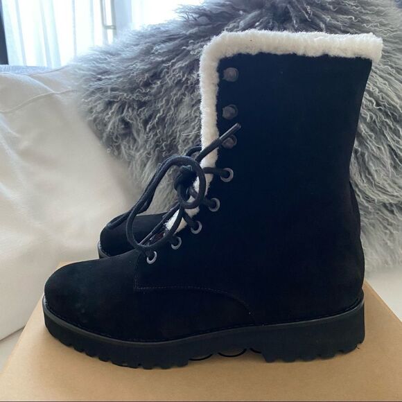 Andre Assous Water resist Suede Prisca Boots Black - Picture 8 of 13